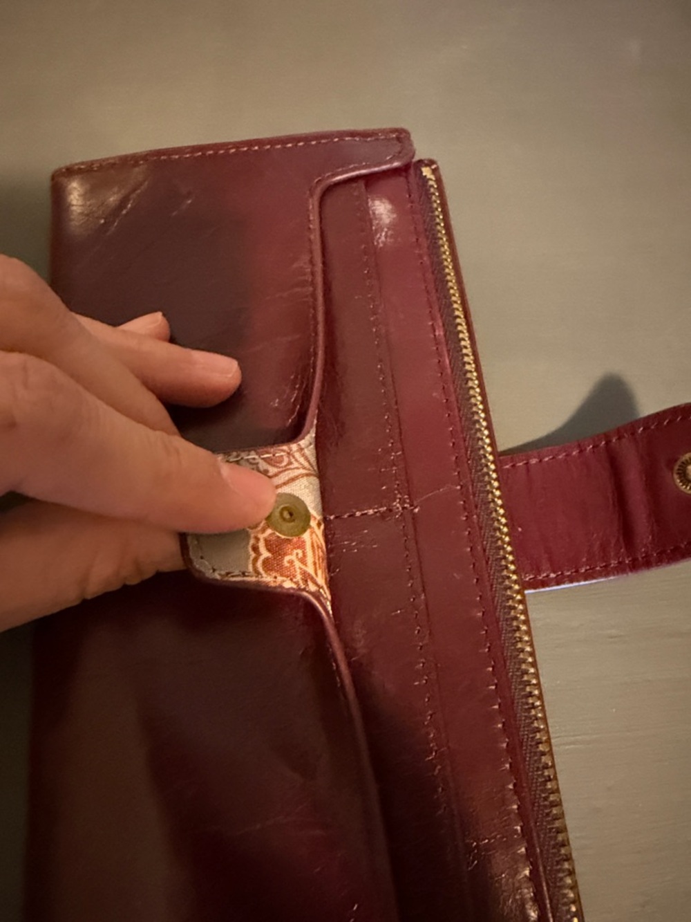 HOBO Dark maroon Leather Wallet Organizer - Picture 3 of 9